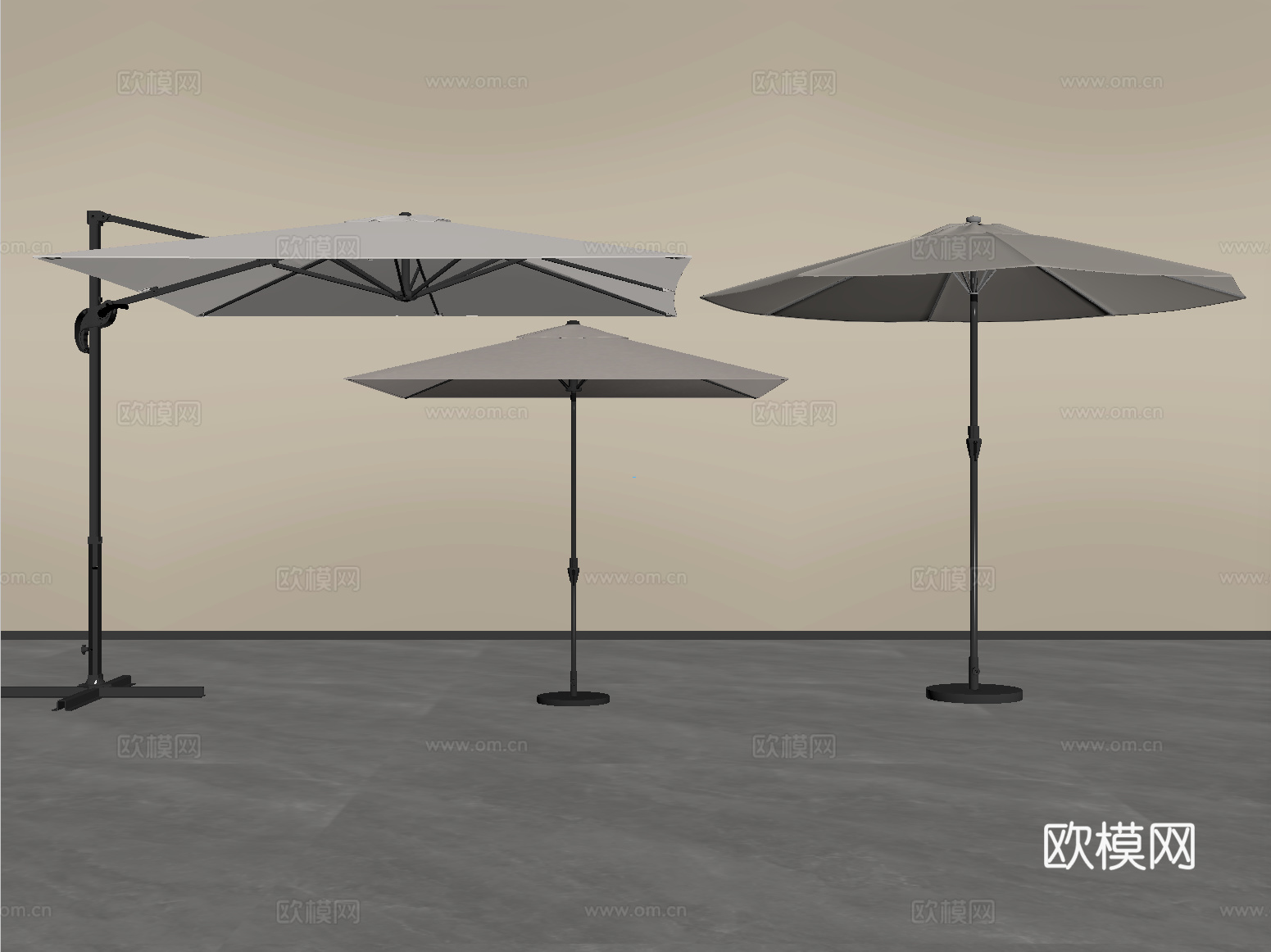 现代户外遮阳伞 太阳伞 折叠伞su模型