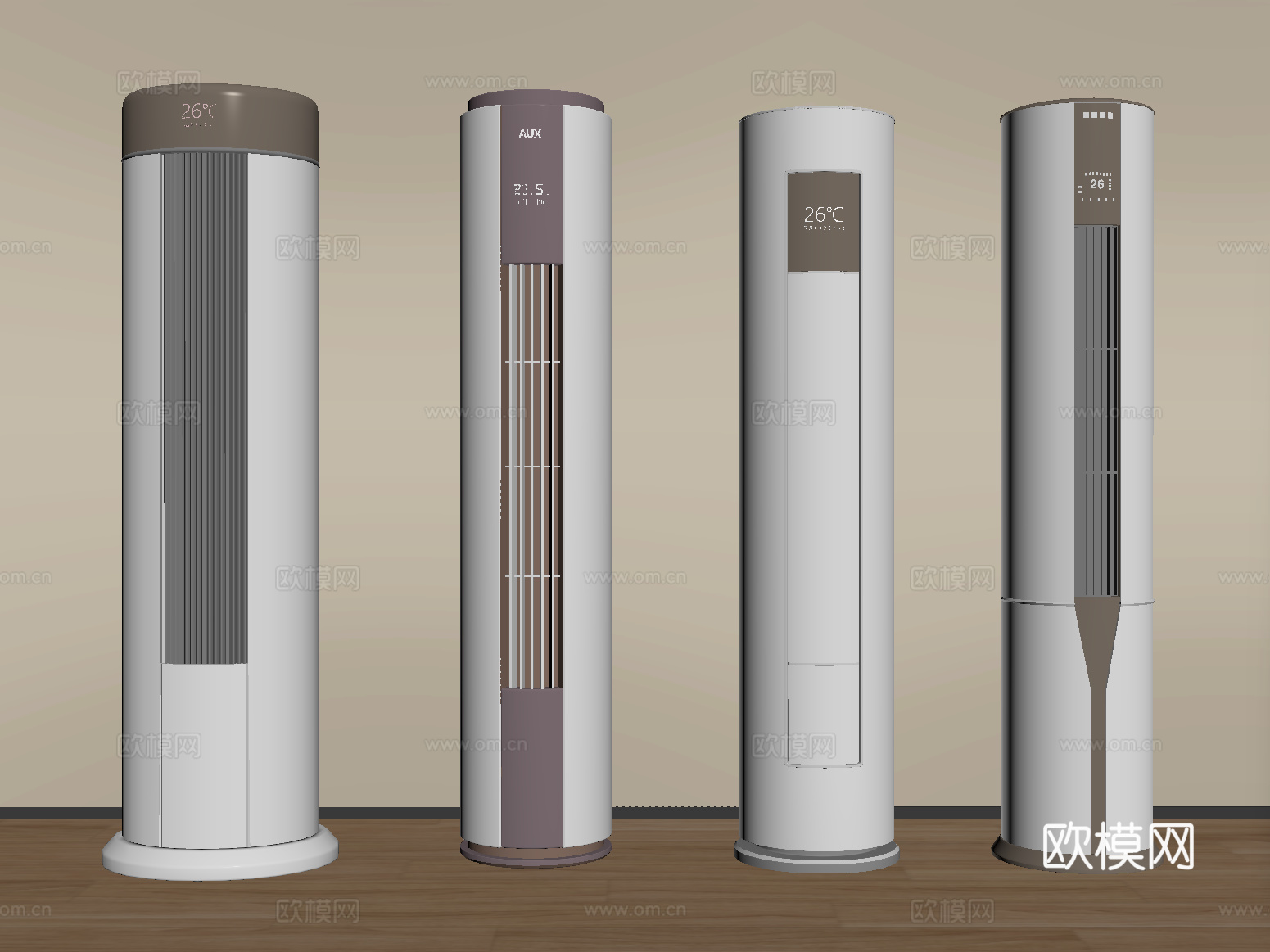 现代空调 立式空调su模型
