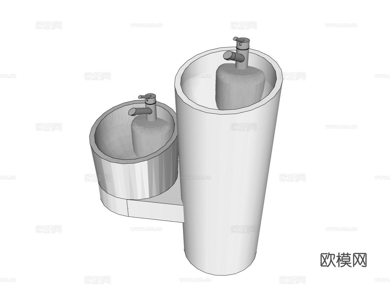 洗手台su模型