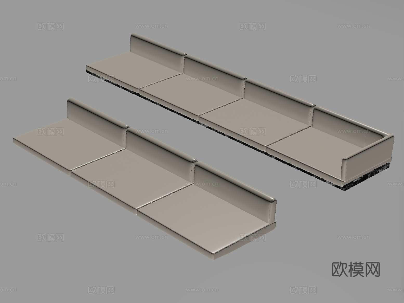 现代沙发坐垫 多人沙发 沙发垫su模型
