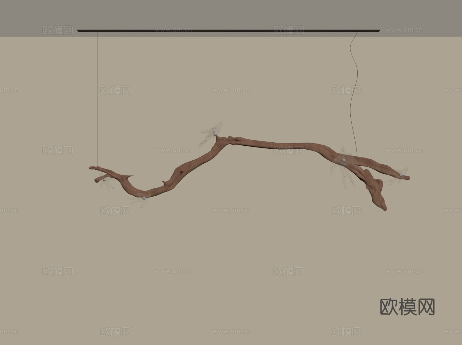 新中式艺术吊灯su模型