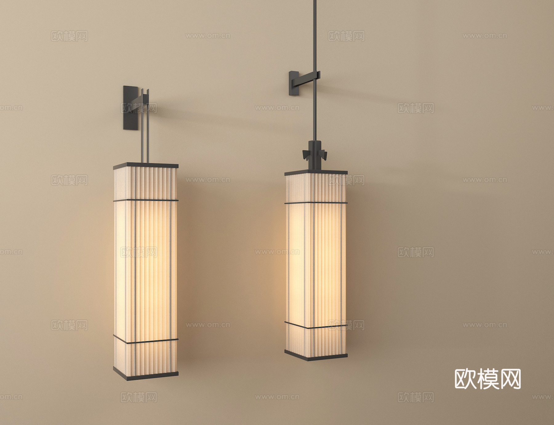 新中式壁灯 宋氏美学壁灯 床头壁灯 金属壁灯su模型