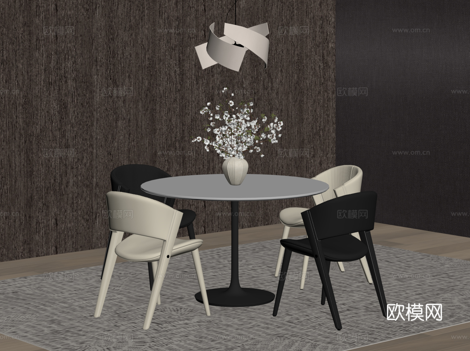 意式休闲桌椅su模型