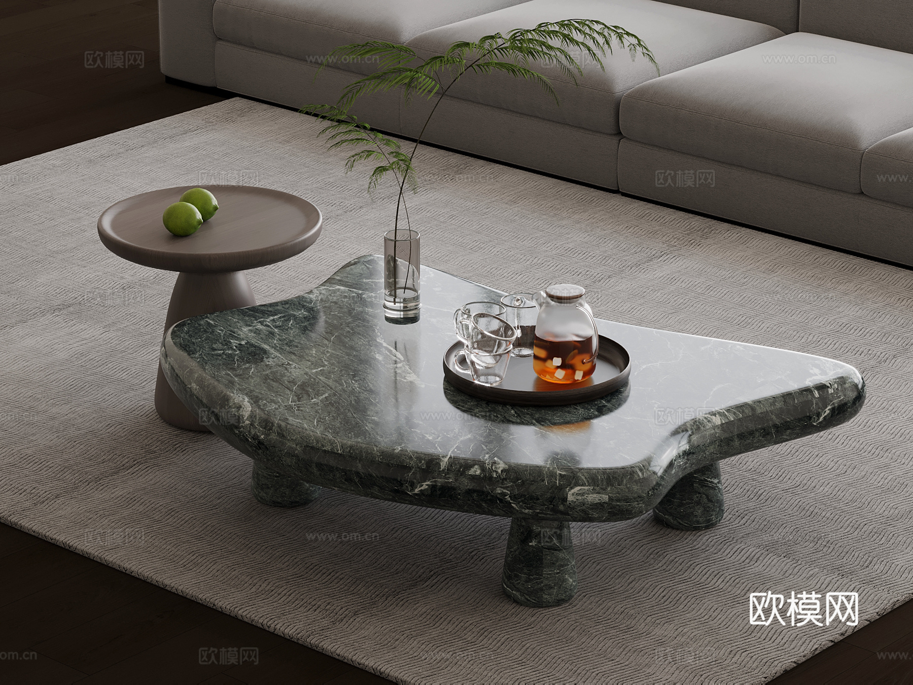 意式茶几su模型