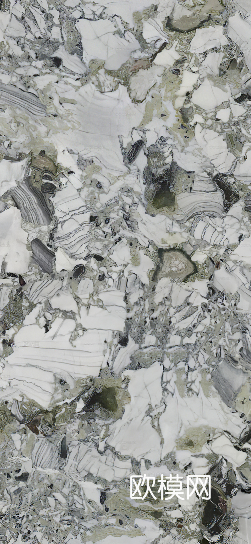 冷翡翠奢石  绿色大理石