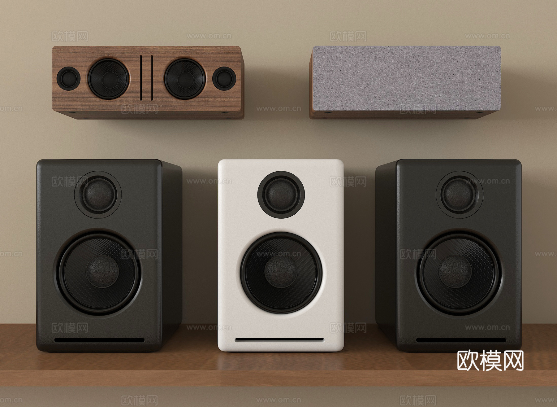 现代复古音响 喇叭su模型