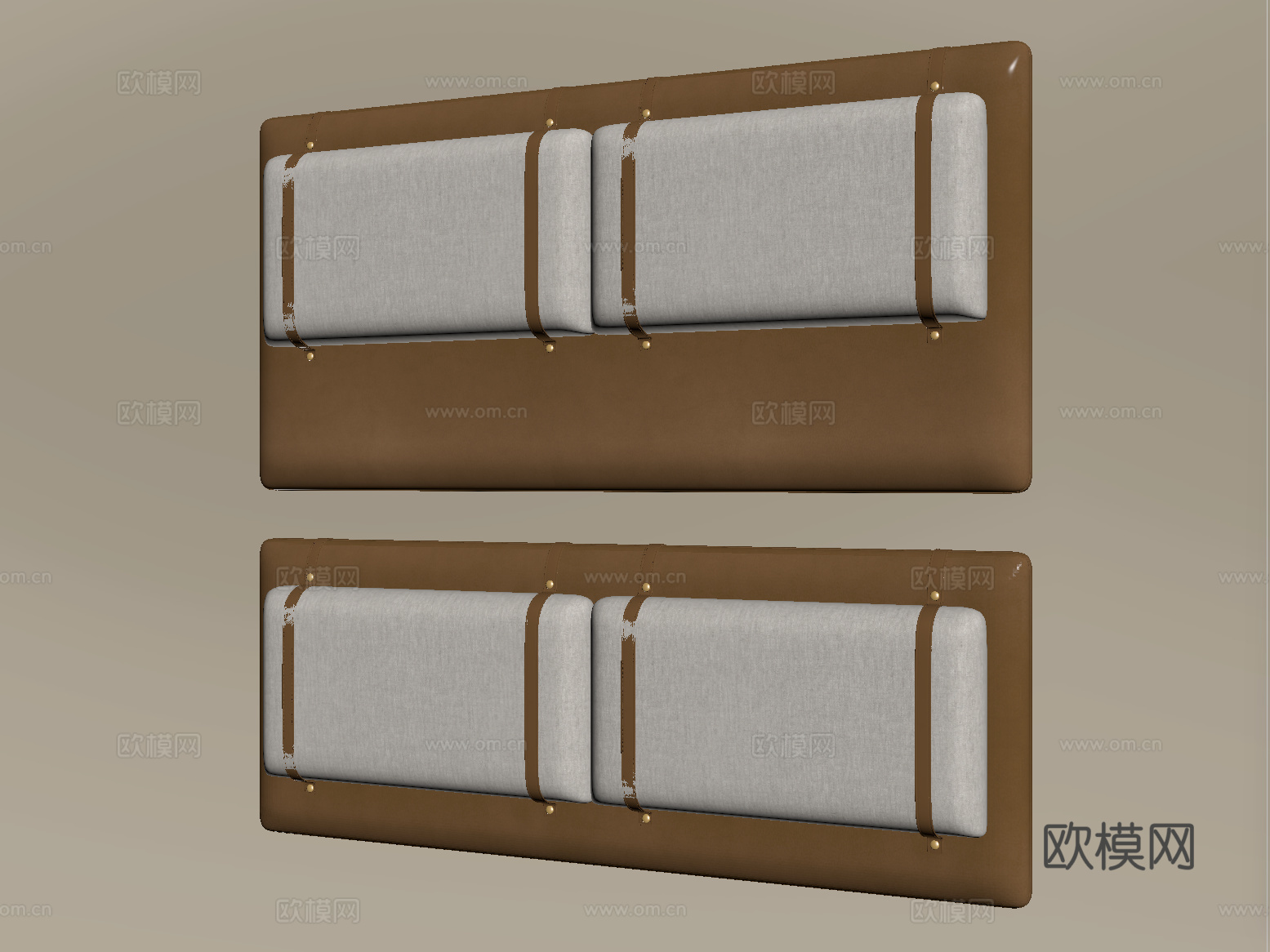 现代床头靠背 软包床靠背 床品su模型