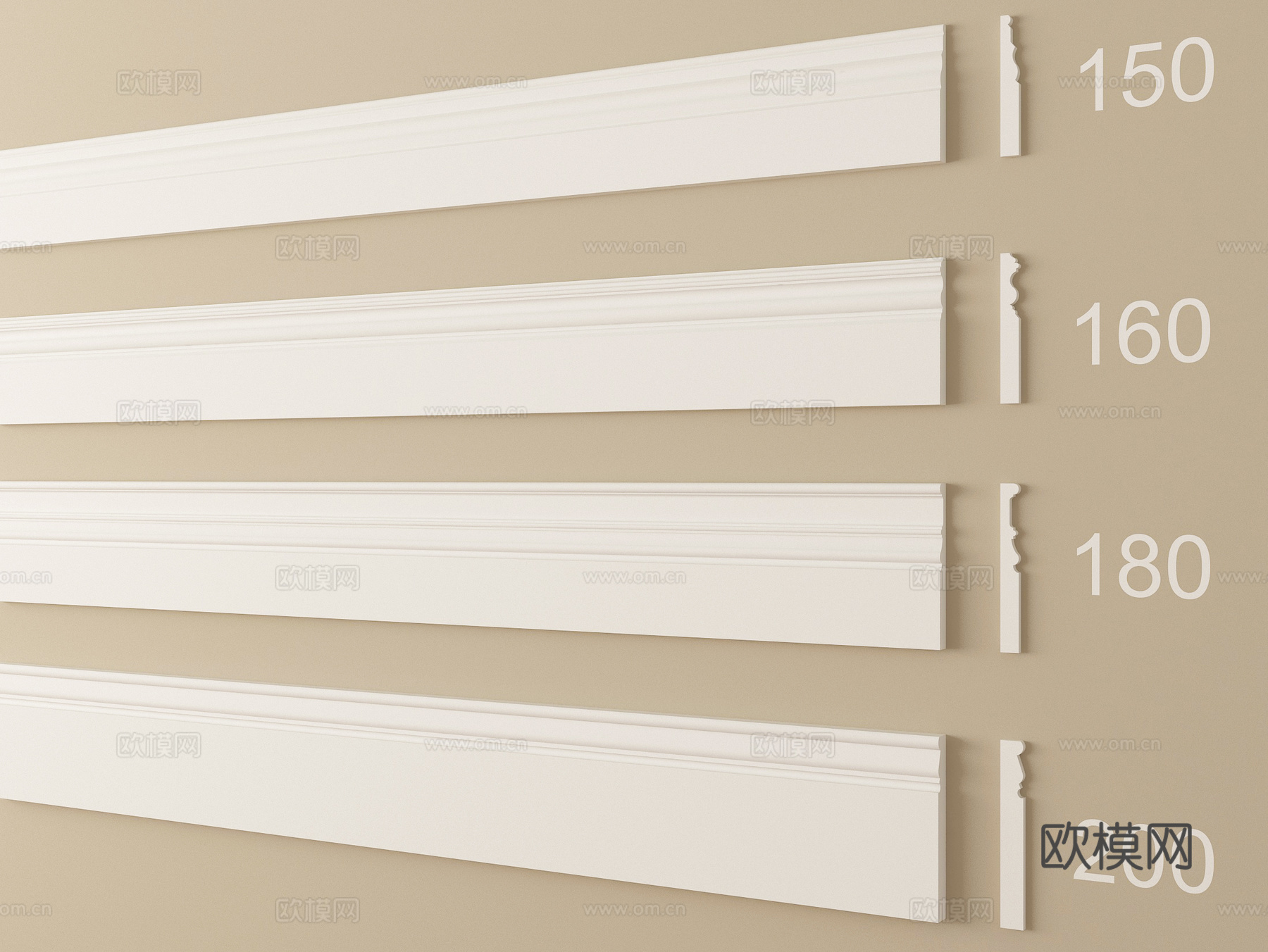 现代踢脚线 角线 腰线su模型