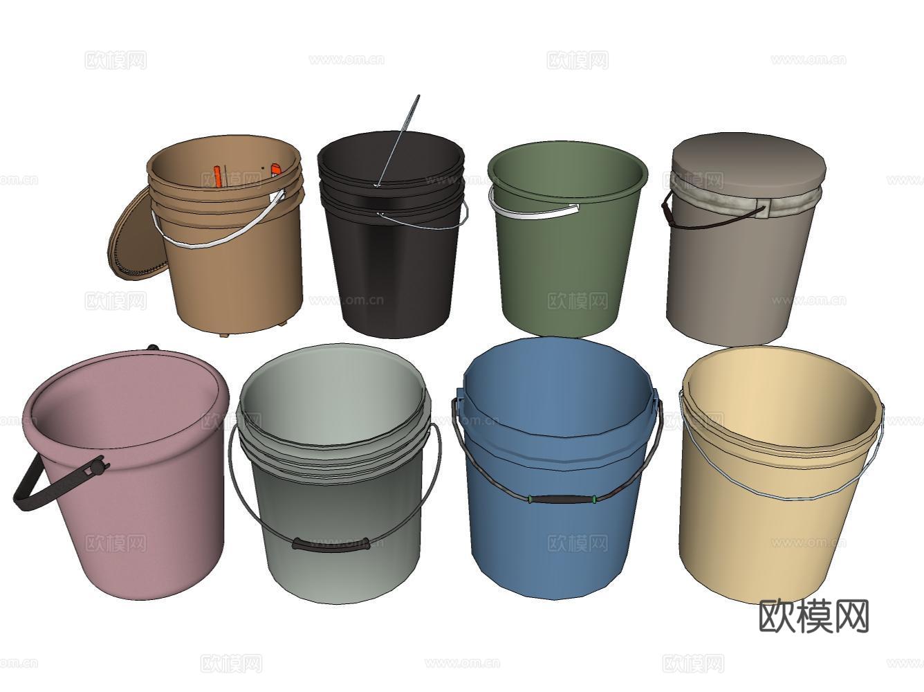 塑料桶su模型