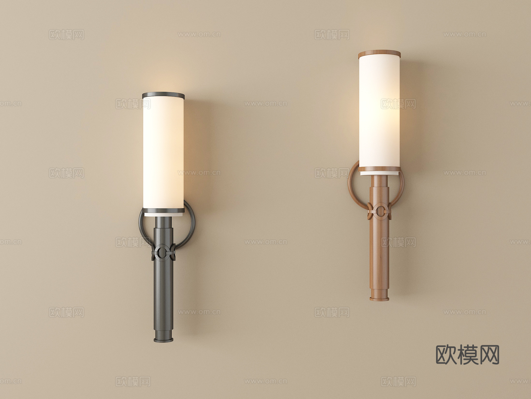 新中式壁灯 复古壁灯 金属壁灯 装饰灯su模型