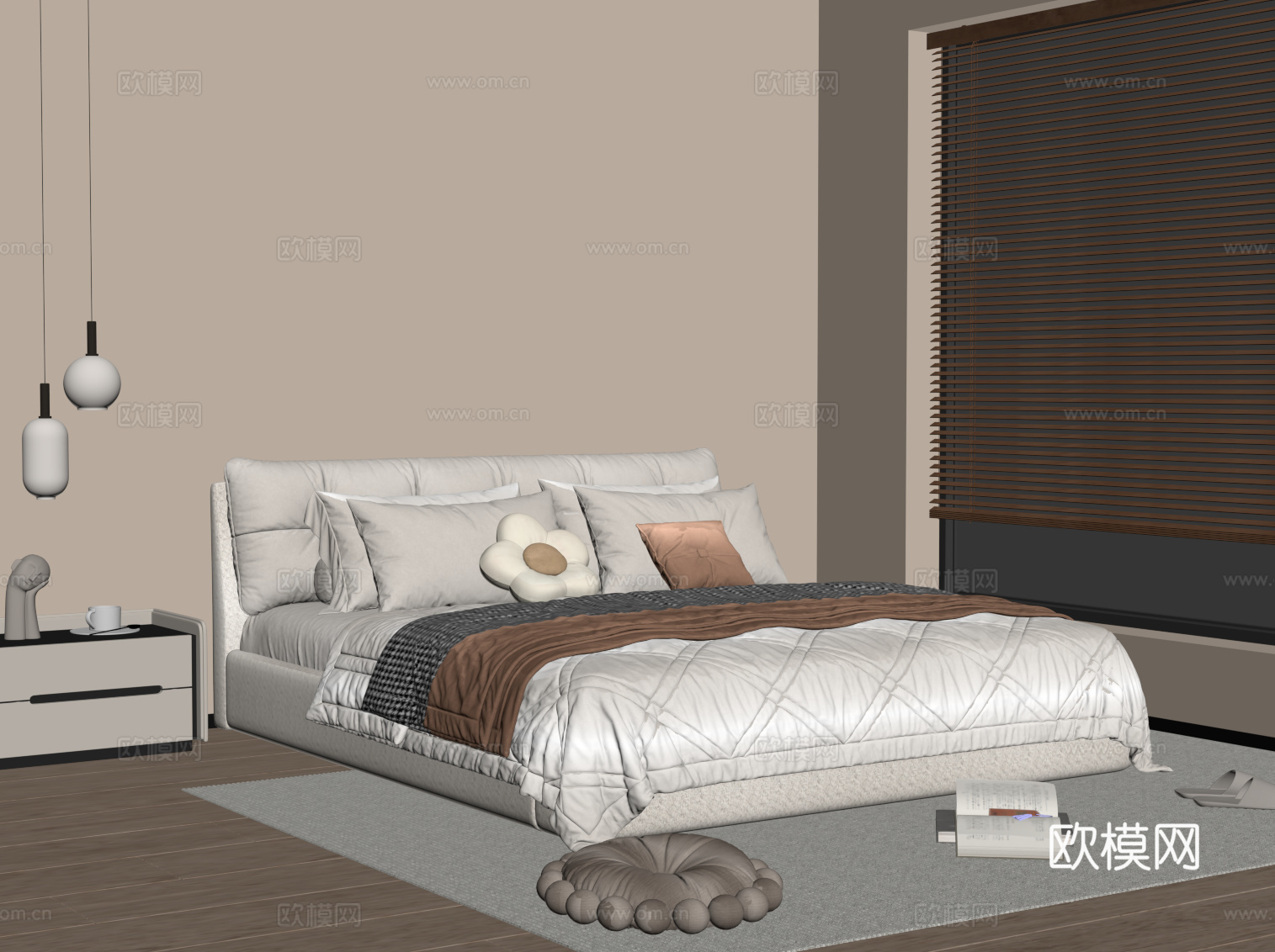 现代卧室su模型