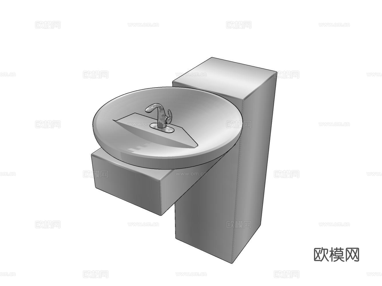 洗手台su模型
