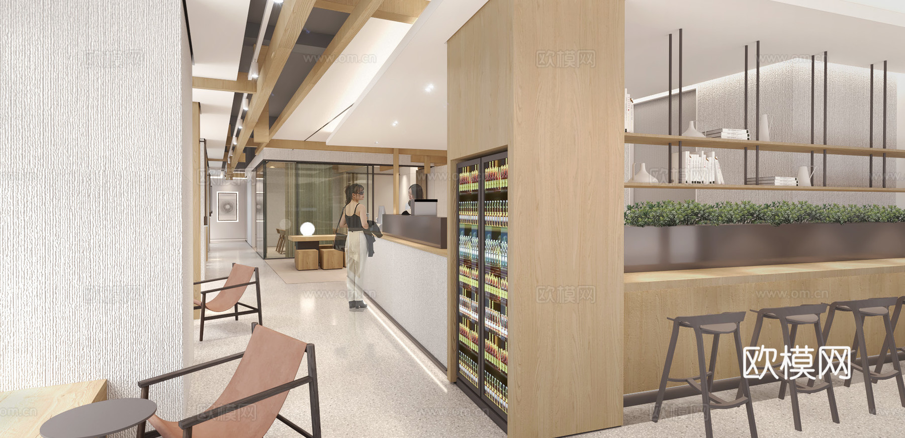 咖啡馆 最新全套施工图 效果图合集cad施工图