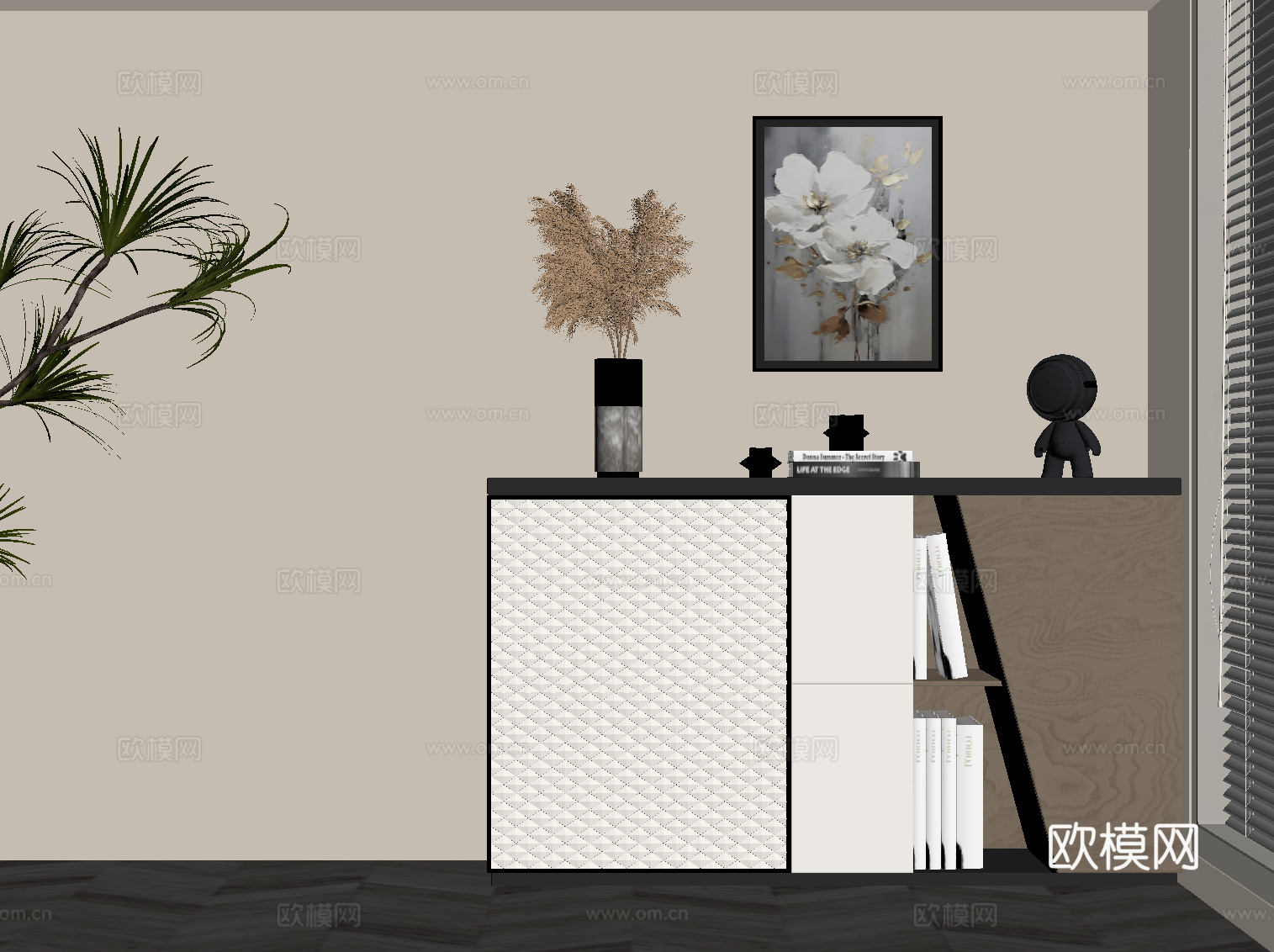 现代轻奢风玄关柜 边柜su模型