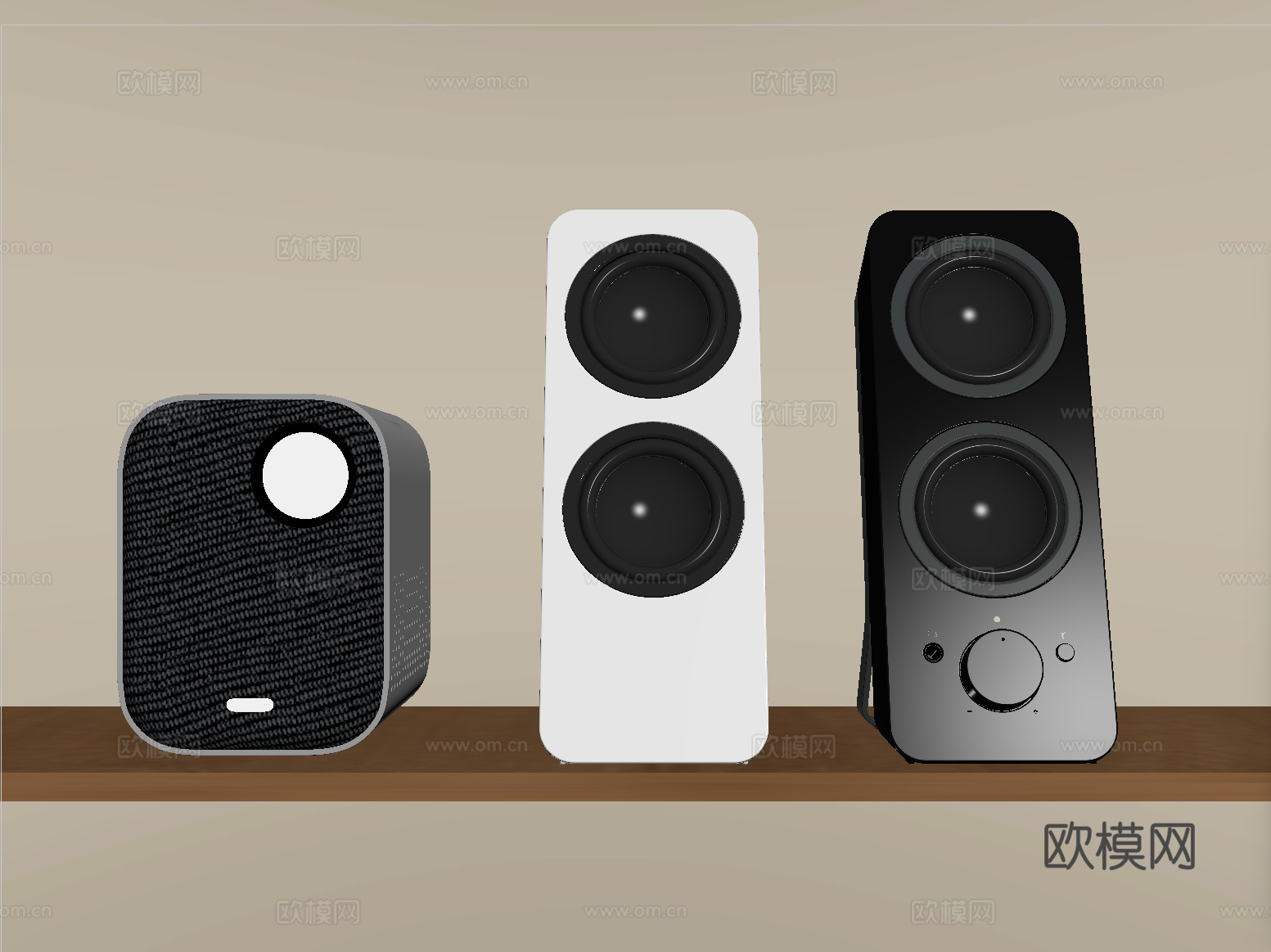 现代音响 迷你音箱 桌面音响su模型
