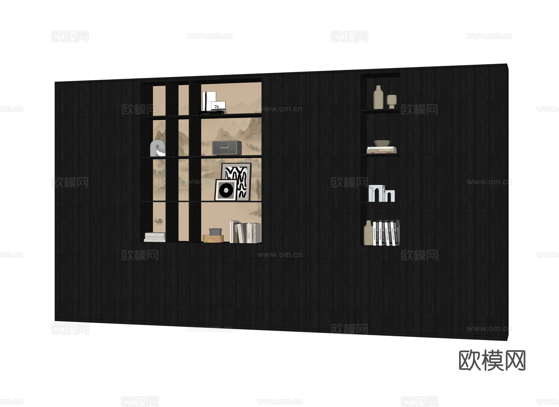 现代书柜 酒柜 餐边柜su模型