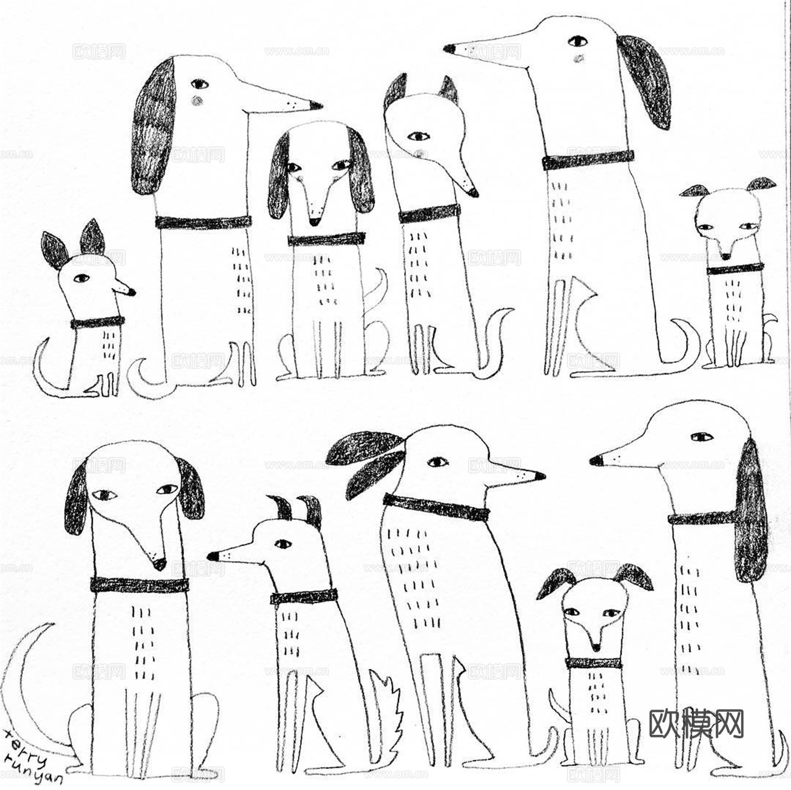 可爱动物手绘，创意童趣插画，猫咪动物插画，治愈系插画，可爱儿下载