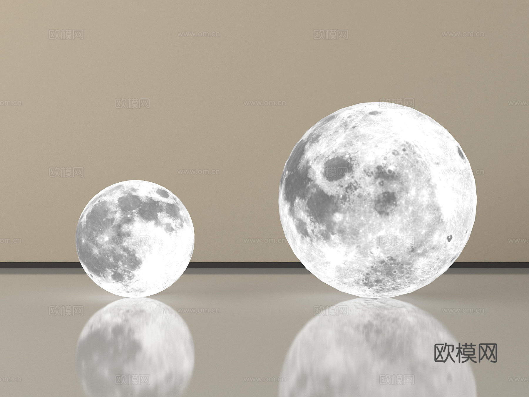 现代月球灯 落地灯su模型