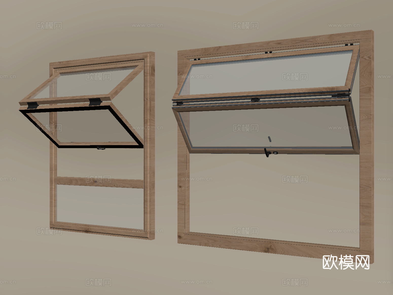 现代折叠窗 上下折叠窗su模型