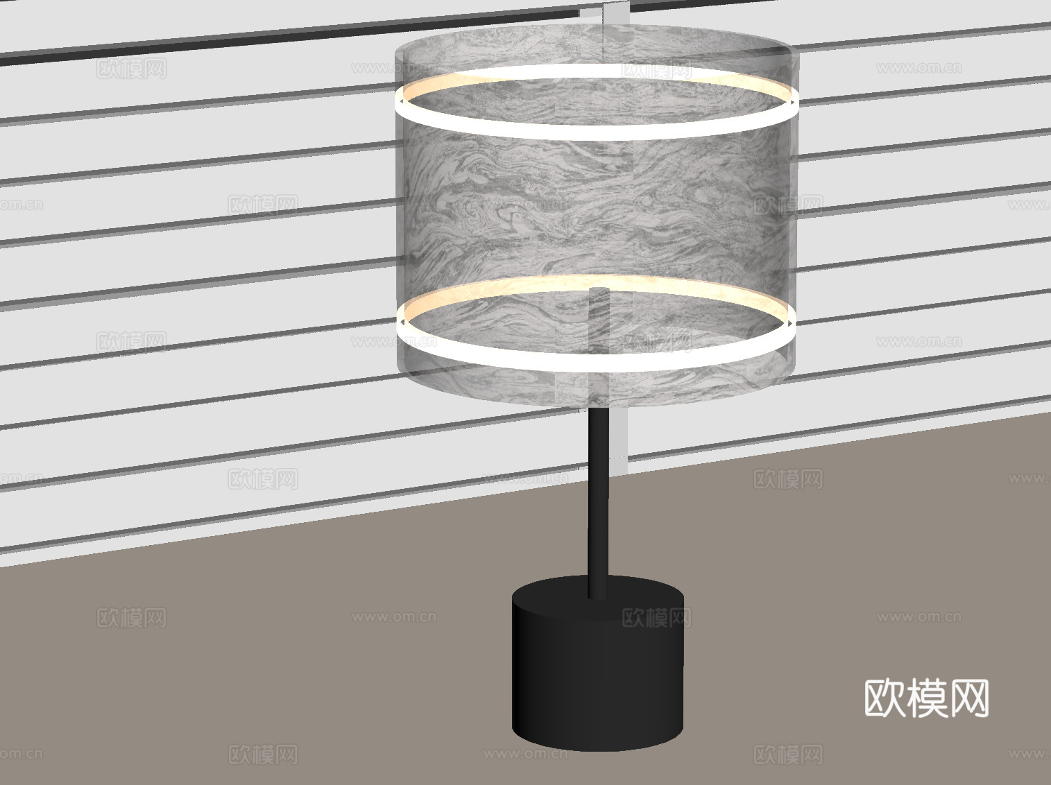 现代意式台灯 极简台灯su模型下载（渲染图2）