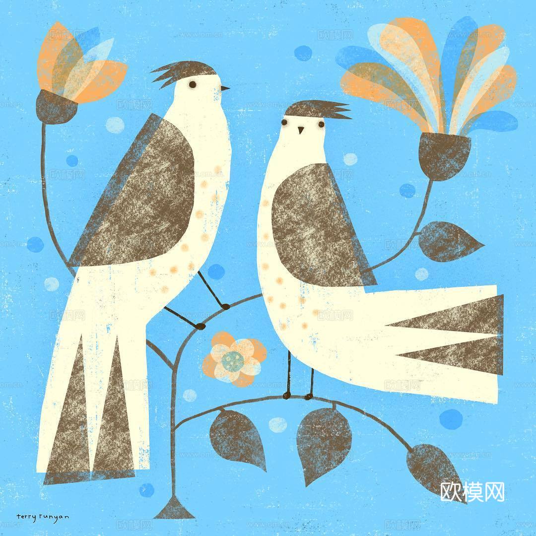 可爱动物手绘，创意童趣插画，猫咪动物插画，治愈系插画，可爱儿下载