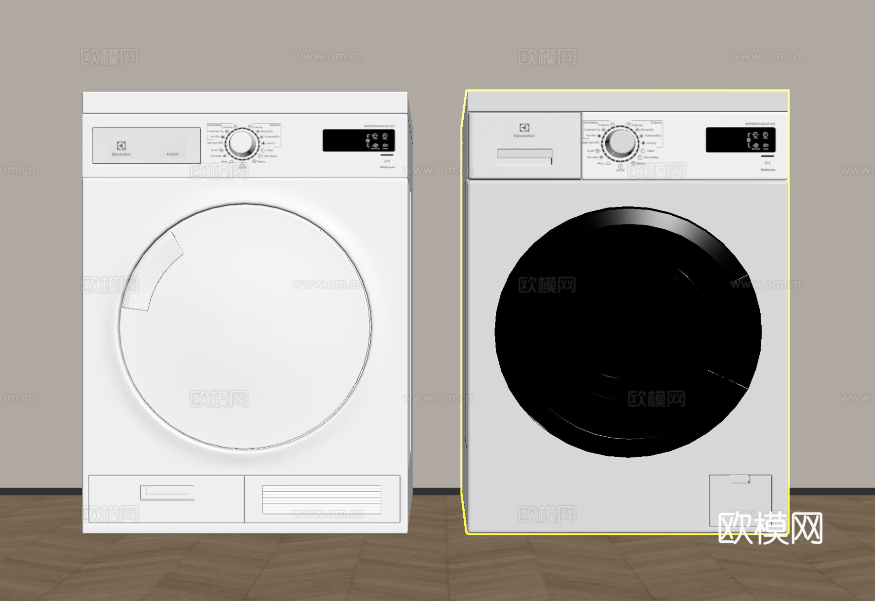 现代洗衣机 烘干机su模型