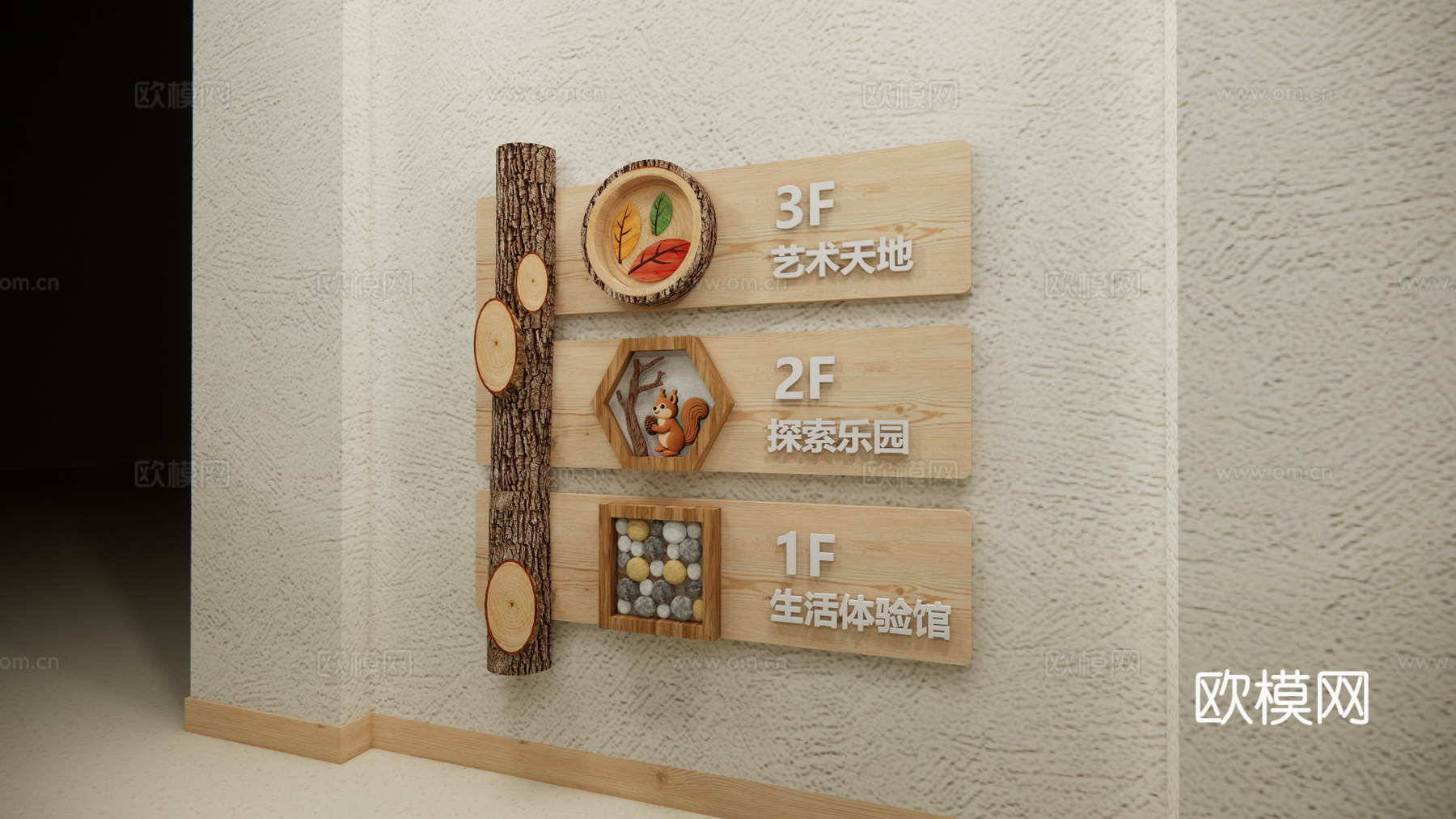 导视设计 幼儿园导视 幼儿园楼层标识su模型