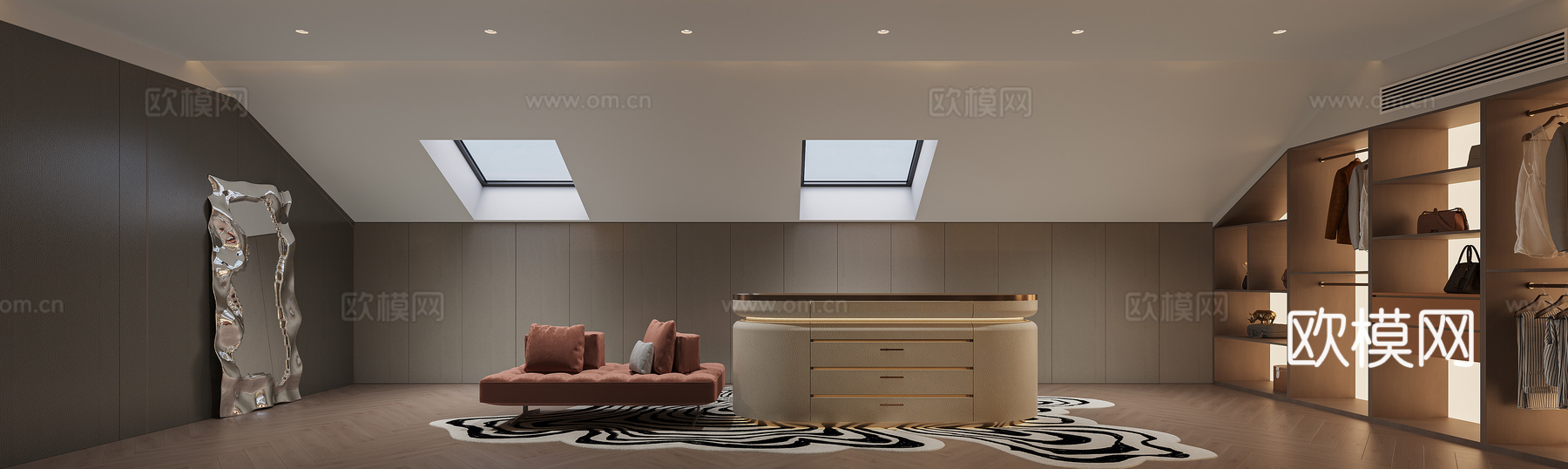 现代阁楼3d模型下载（渲染图1）