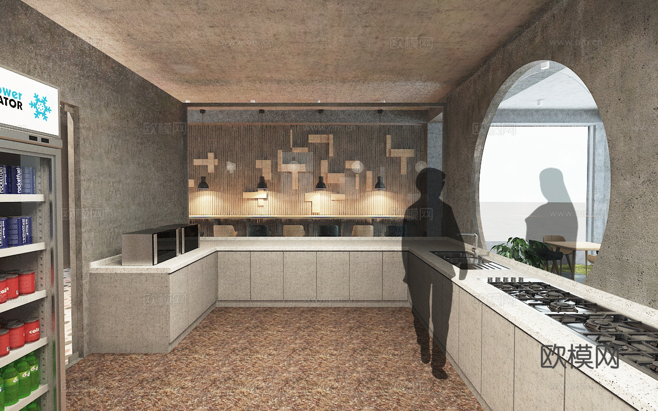 咖啡店 最新全套施工图 效果图合集cad施工图