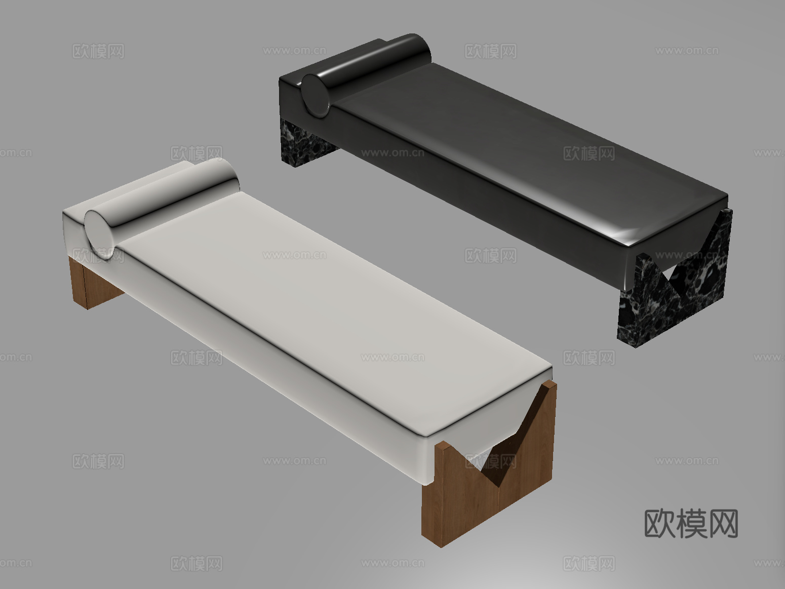 现代沙发凳 床尾凳su模型