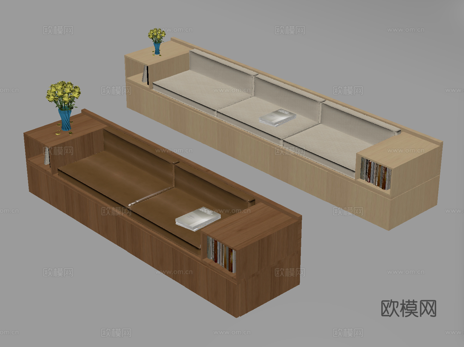 现代卡座沙发 飘窗卡座沙发 卡座沙发垫su模型