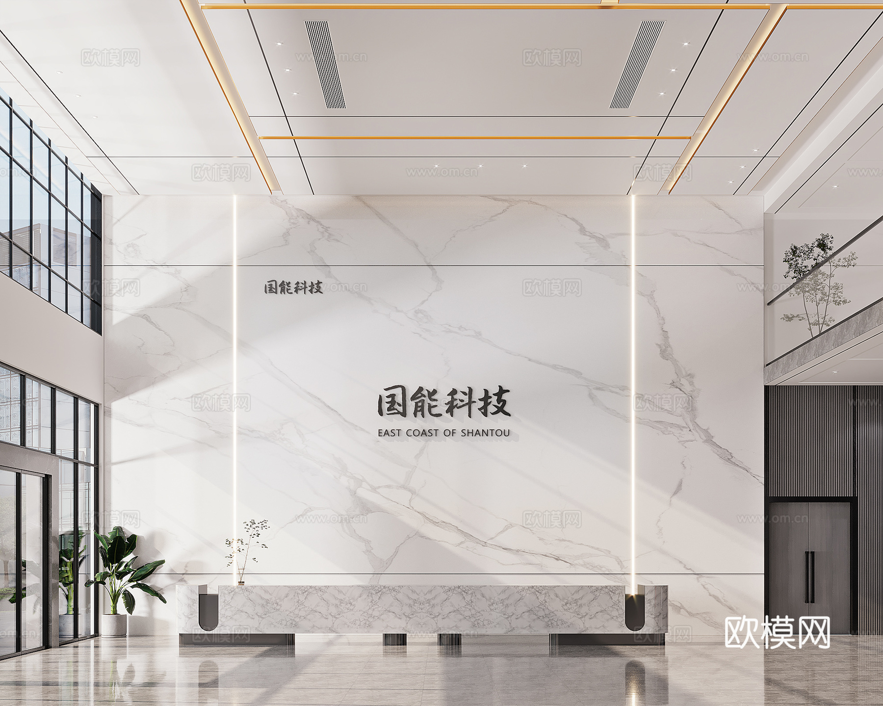 科技办公室 最新全套施工图 效果图合集cad施工图