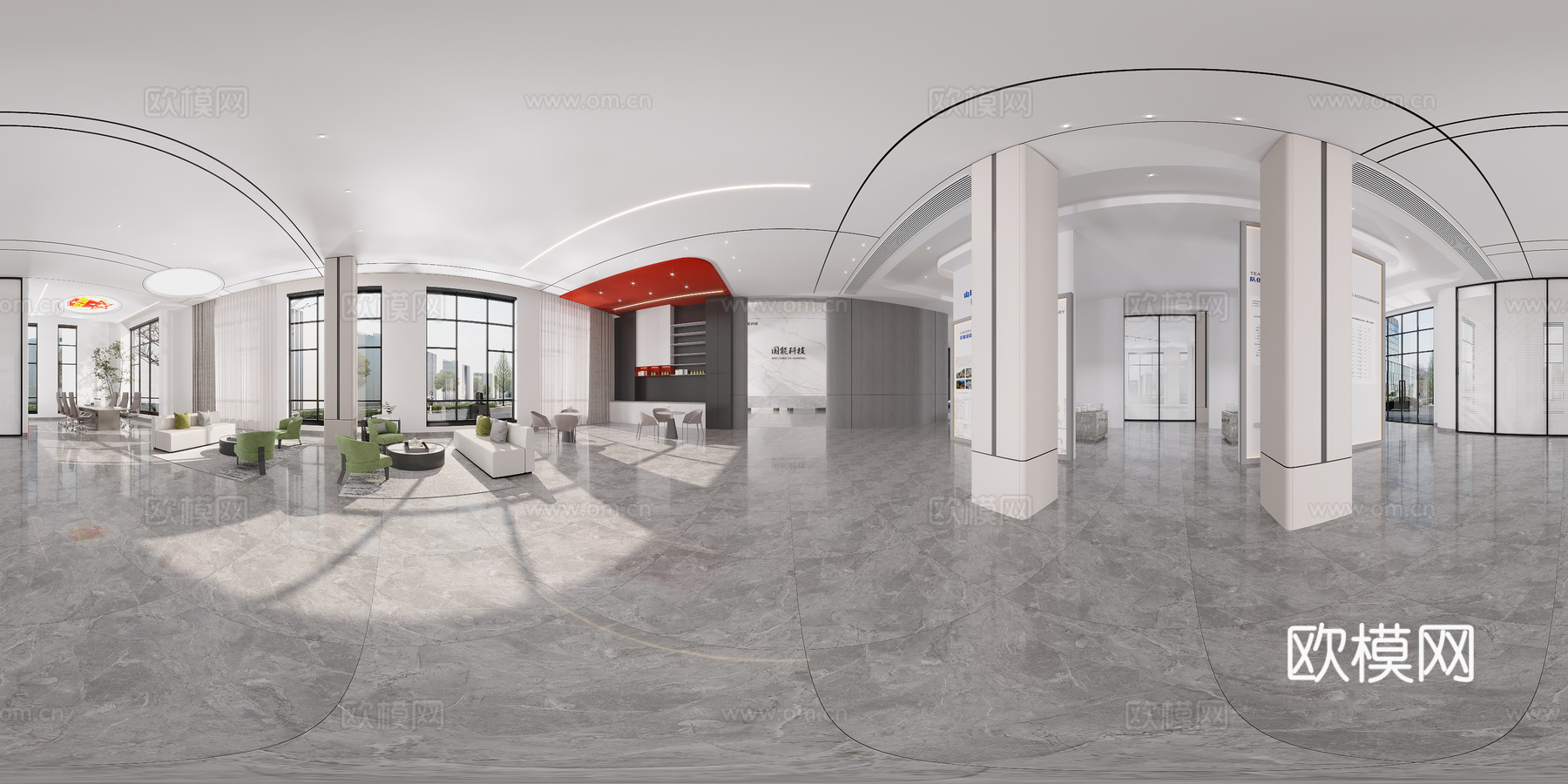 科技办公室 最新全套施工图 效果图合集cad施工图