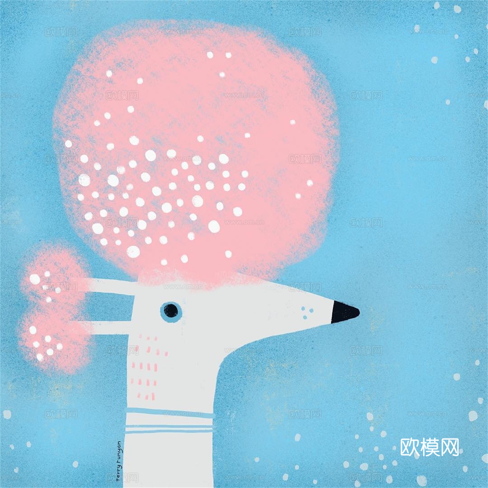 可爱动物手绘创意童趣插画猫咪动物插画治愈系插画可爱儿童插画下载