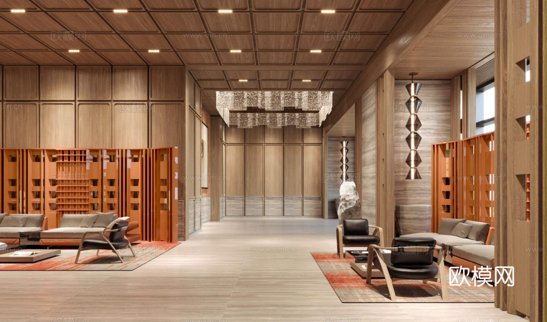 轻奢高级办公楼 最新全套施工图 效果图合集cad施工图