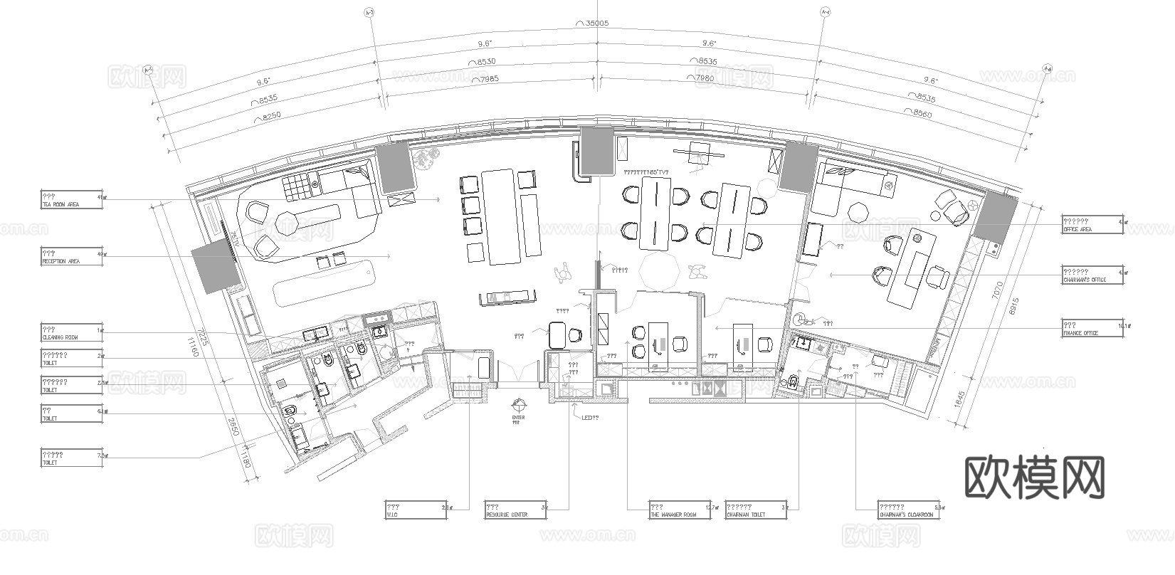 高层办公室 最新全套施工图 效果图合集cad施工图