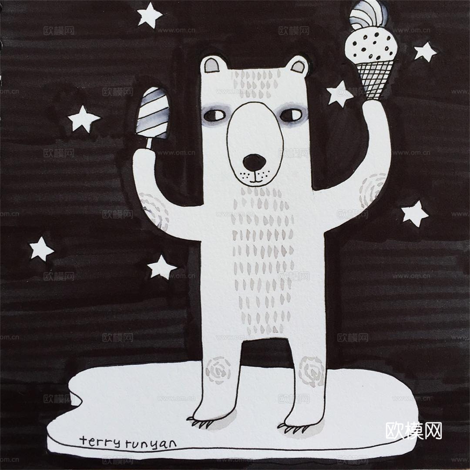 可爱动物手绘创意童趣插画猫咪动物插画治愈系插画可爱儿童插画下载