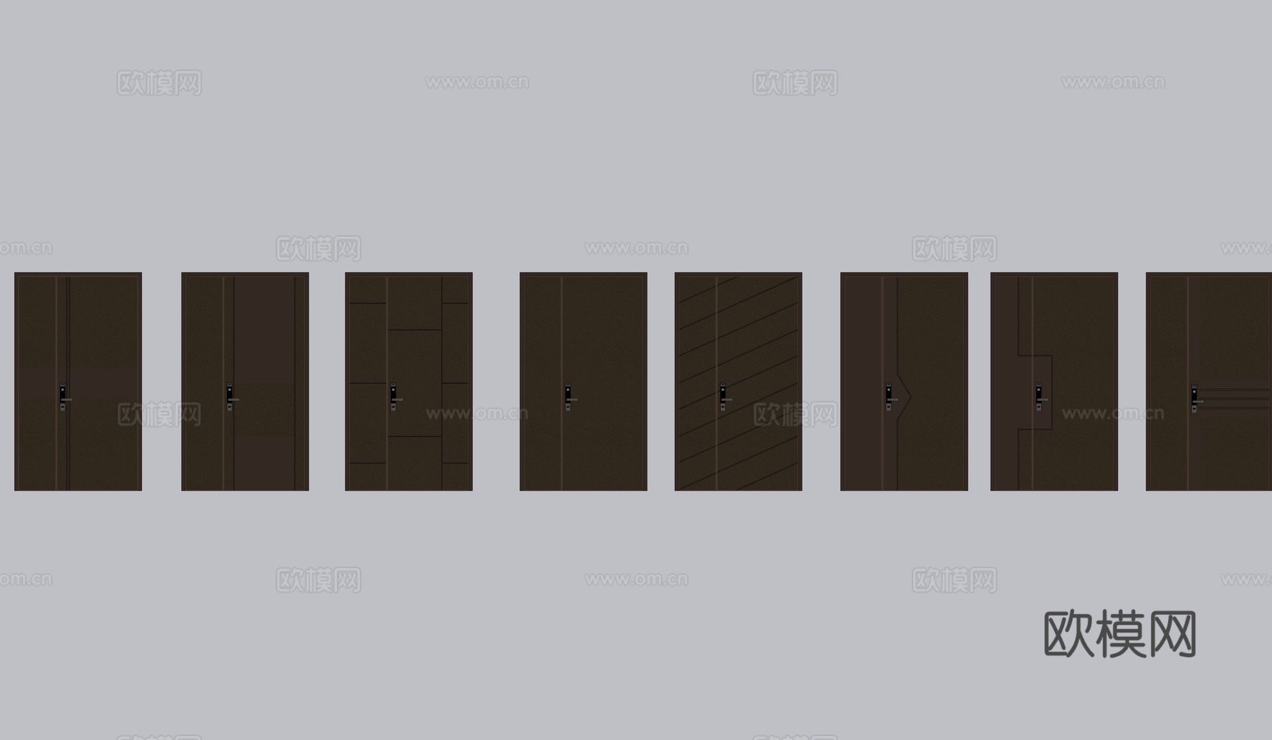 现代入户门子母门su模型