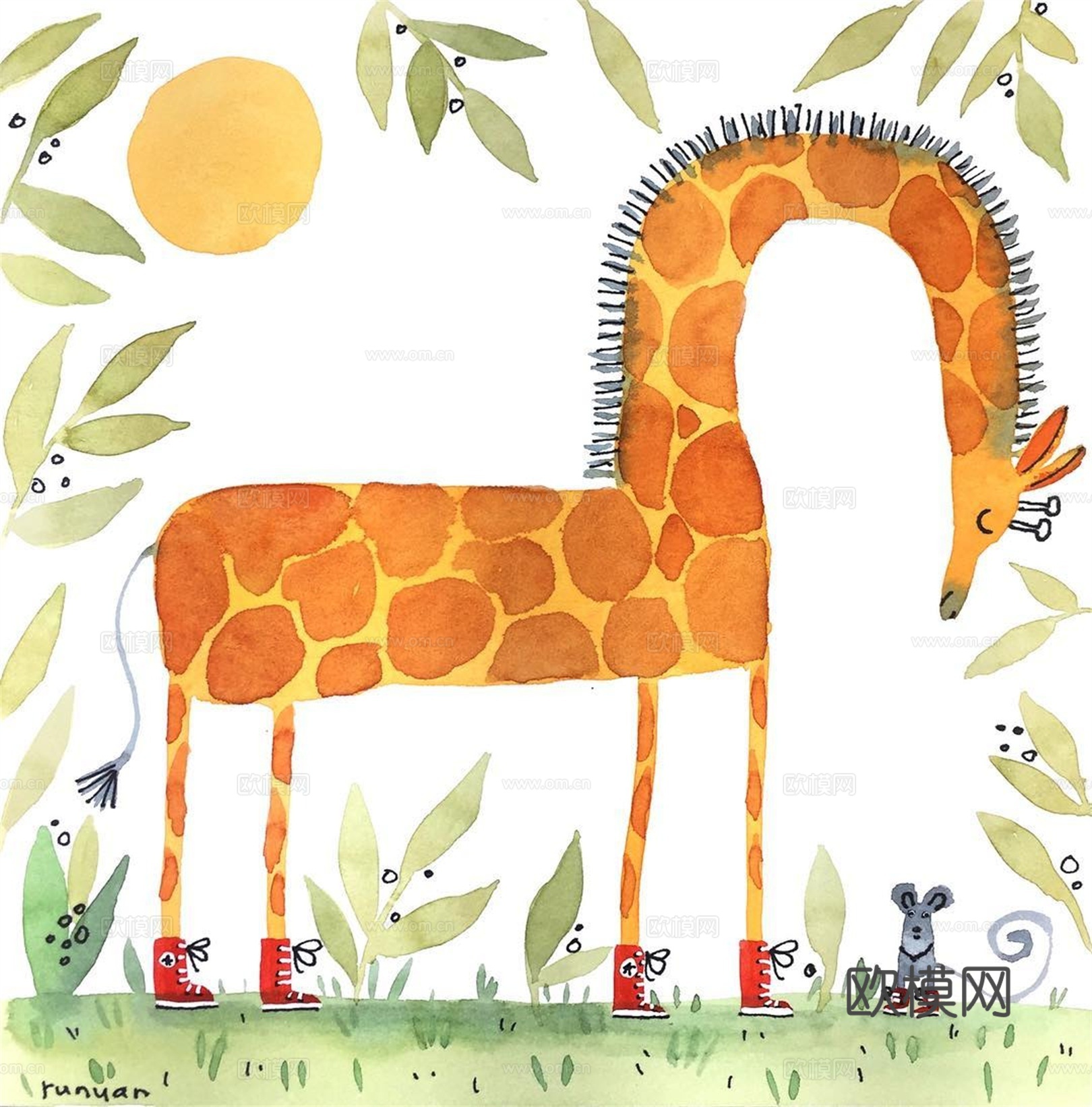 可爱动物手绘，创意童趣插画，猫咪动物插画，治愈系插画，可爱儿下载