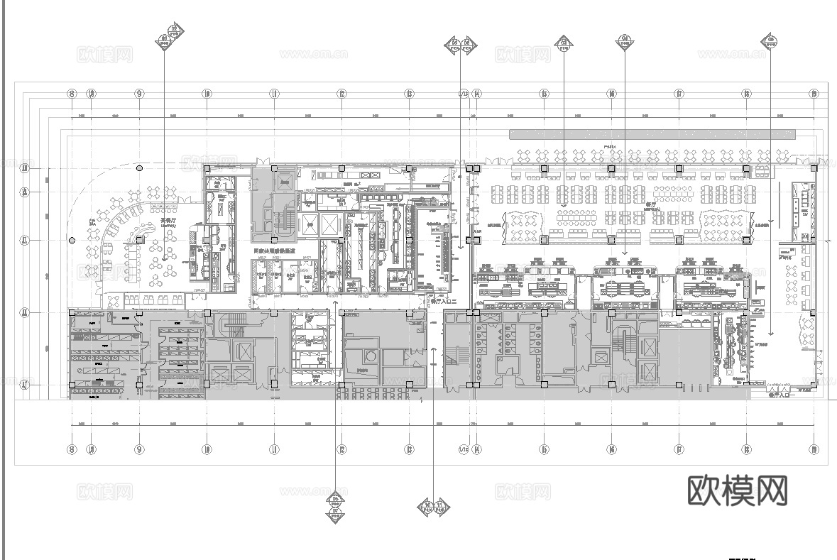 西餐厅 员工餐厅 最新全套施工图 效果图合集cad施工图