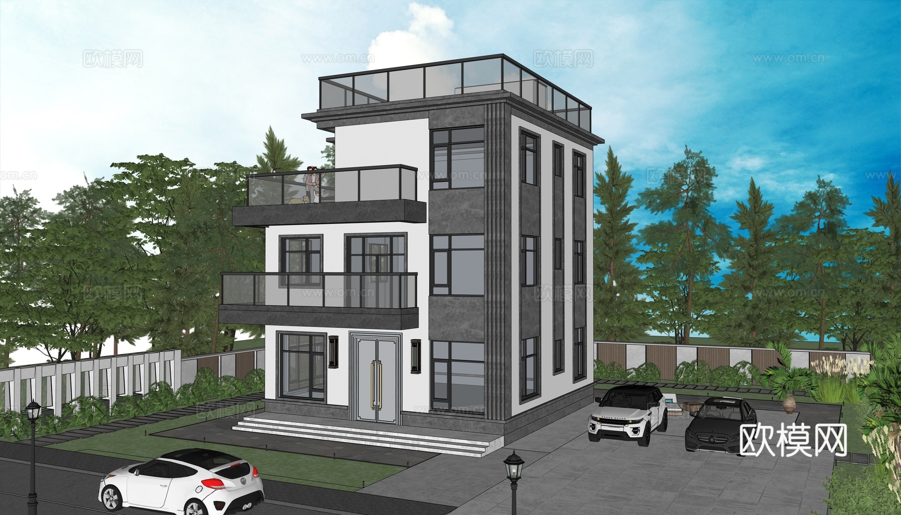 现代别墅su模型su模型