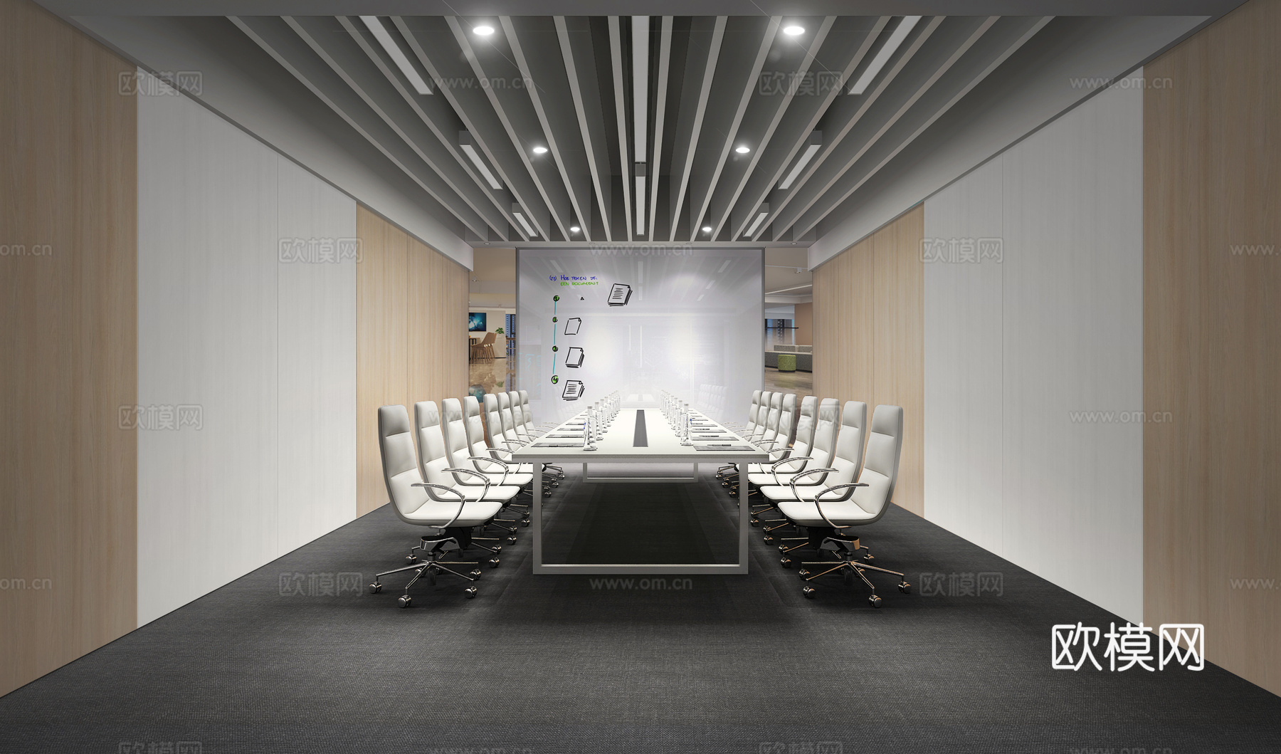 办公室 最新全套施工图 效果图合集cad施工图