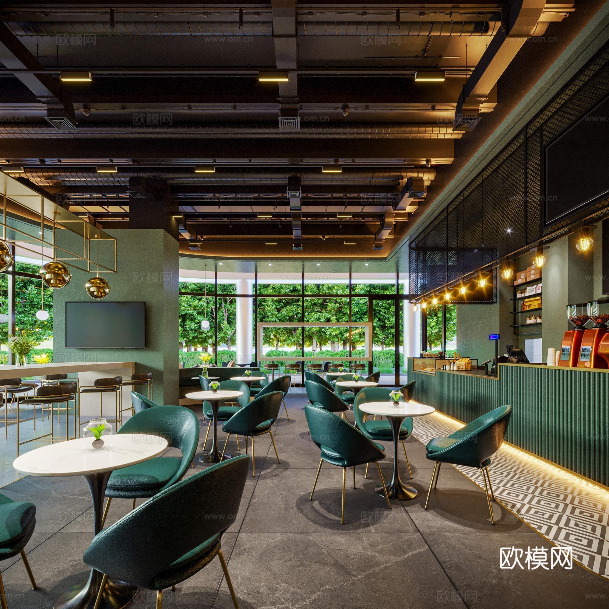 西餐厅 员工餐厅 最新全套施工图 效果图合集cad施工图