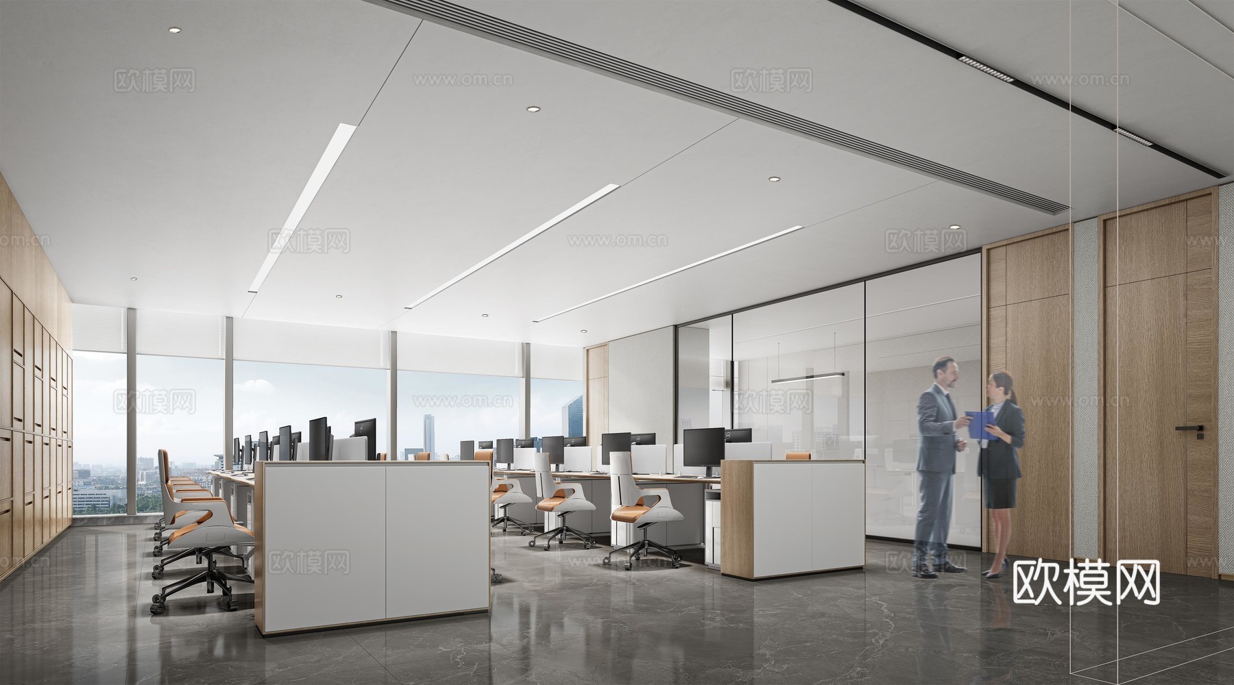 高级感公司办公室 最新全套施工图 效果图合集cad施工图