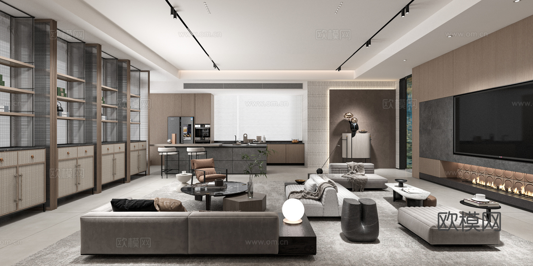 总经理办公室 最新全套施工图 效果图合集cad施工图