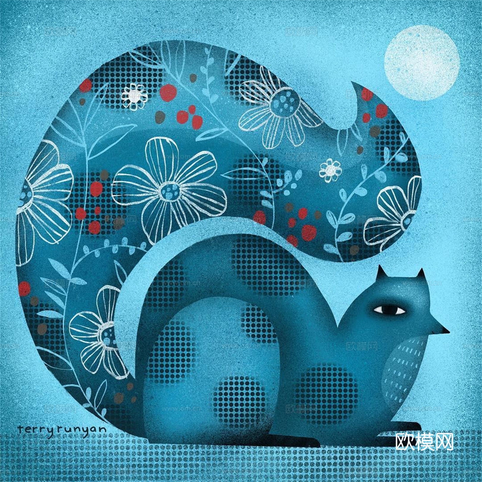 可爱动物手绘，创意童趣插画，猫咪动物插画，治愈系插画，可爱儿