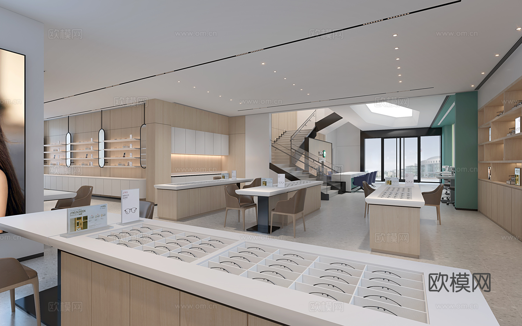 眼镜店 最新全套施工图 效果图合集cad施工图