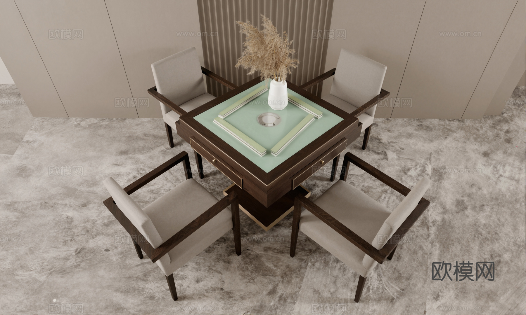 麻将房麻将机su模型