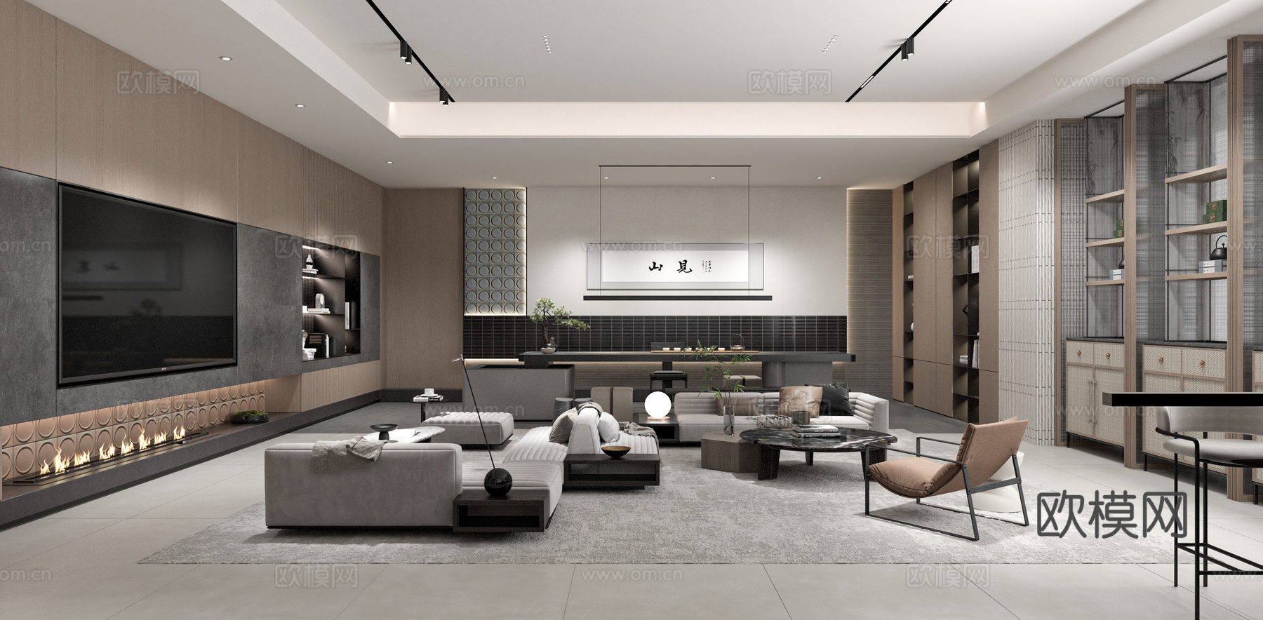 总经理办公室 最新全套施工图 效果图合集cad施工图