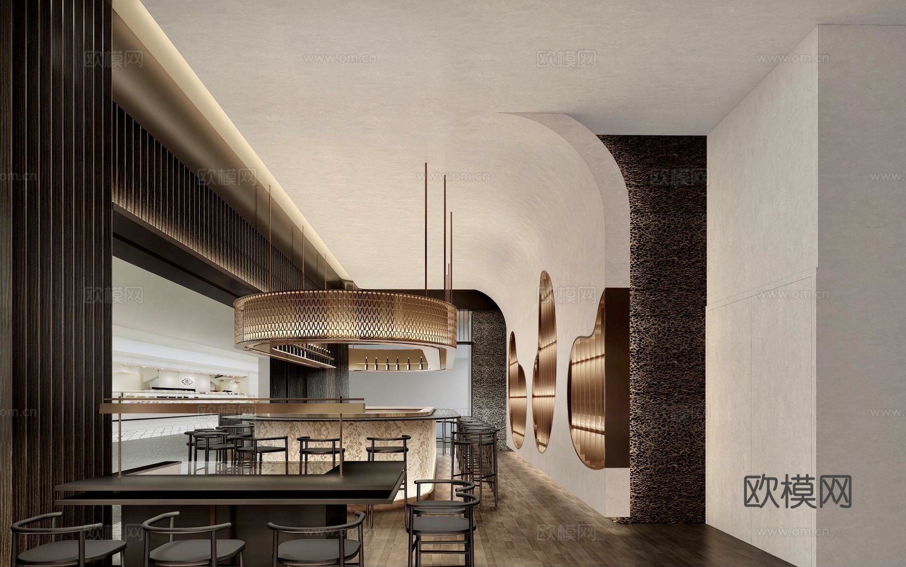 特色寿司店 最新全套施工图 效果图合集cad施工图